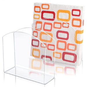 kamehame 2pcs acrylic napkin holders for tables clear napkin dispenser vertical freestanding napkin stand