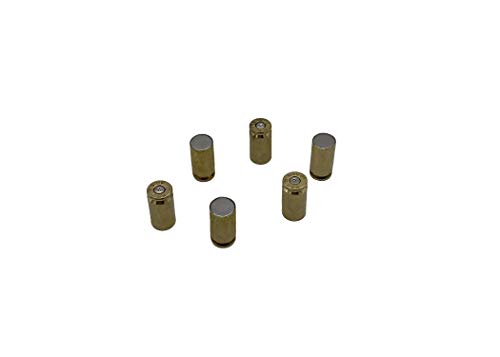 Set of 6 Bullet Magnets, Gold .40 Caliber Bullet Casings, Decorate Your Fridge or Almost Any Metal Surface (Gold)