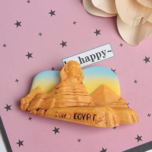 Acxico 2 pcs Egypt Fridge Magnet Stickers Aswan Abu Simbel Temple 3D Resin Tourist Souvenir