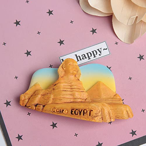 Acxico 2 pcs Egypt Fridge Magnet Stickers Aswan Abu Simbel Temple 3D Resin Tourist Souvenir