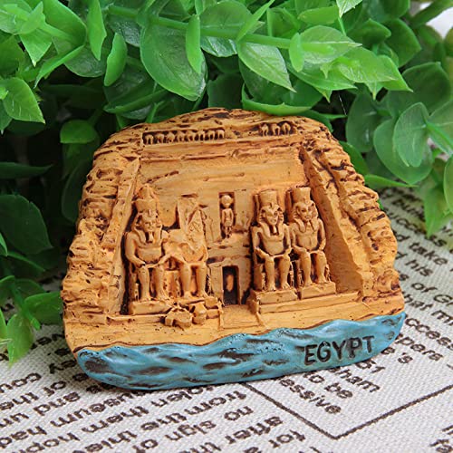 Acxico 2 pcs Egypt Fridge Magnet Stickers Aswan Abu Simbel Temple 3D Resin Tourist Souvenir