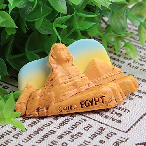 Acxico 2 pcs Egypt Fridge Magnet Stickers Aswan Abu Simbel Temple 3D Resin Tourist Souvenir