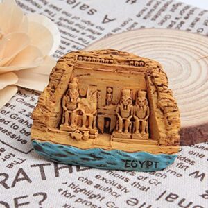 Acxico 2 pcs Egypt Fridge Magnet Stickers Aswan Abu Simbel Temple 3D Resin Tourist Souvenir