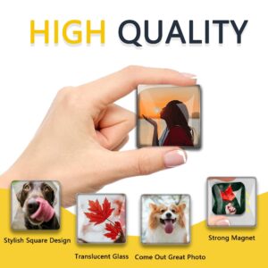 1PCS 40MM Square Picture Magnets Photo Custom Fridge Magnet Personalized Refrigerator Magnets for Whiteboard Decorative Funny Magnets for Kitchen Office