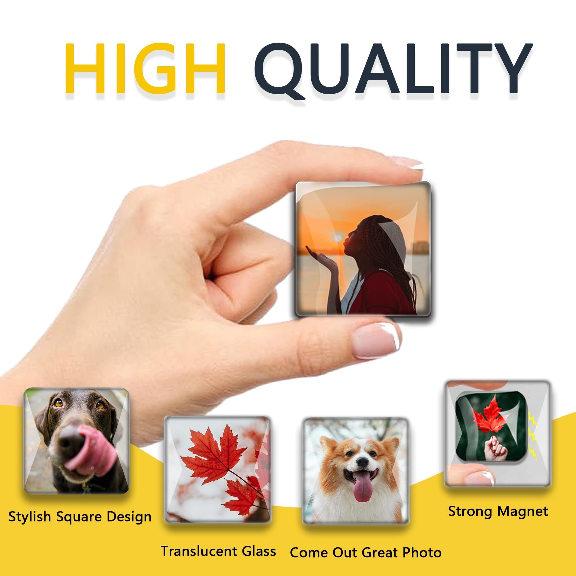 1PCS 40MM Square Picture Magnets Photo Custom Fridge Magnet Personalized Refrigerator Magnets for Whiteboard Decorative Funny Magnets for Kitchen Office