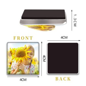 1PCS 40MM Square Picture Magnets Photo Custom Fridge Magnet Personalized Refrigerator Magnets for Whiteboard Decorative Funny Magnets for Kitchen Office