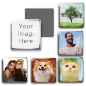 1PCS 40MM Square Picture Magnets Photo Custom Fridge Magnet Personalized Refrigerator Magnets for Whiteboard Decorative Funny Magnets for Kitchen Office