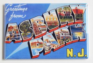 greetings from asbury park new jersey fridge magnet (2 x 3 inches)