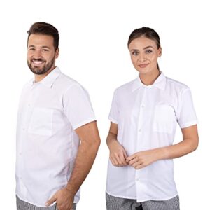 elite kitchens apparel professional chef shirts white bulk packs (1, medium)