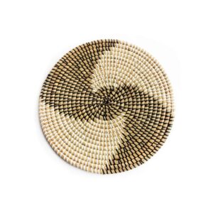 hncmua rattan wall decor - boho wall hanging decorative plate - woven trivets handmade placemats for dining table - rattan trivets - subtle gifts for friends (35cm/13.7in)