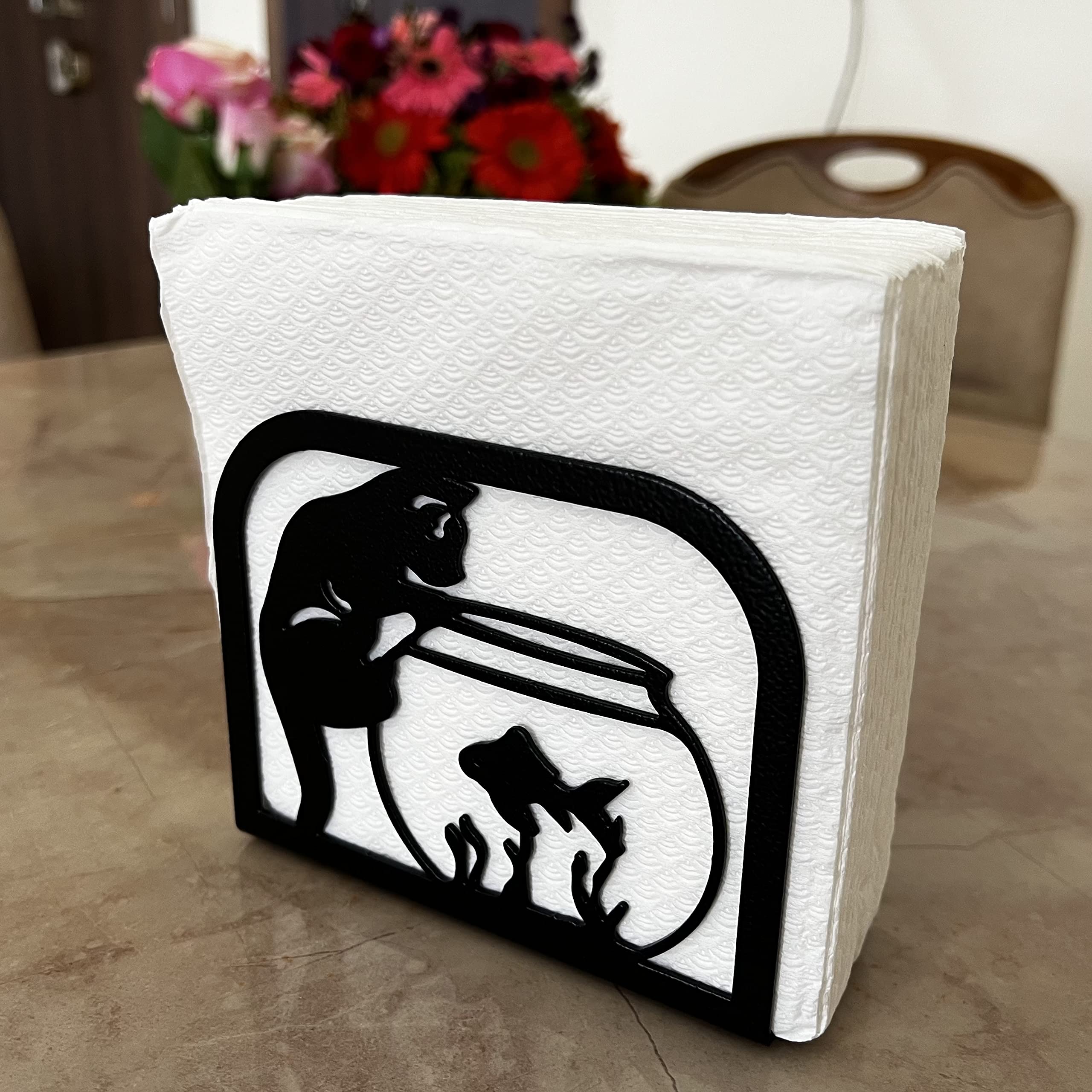 HeavenlyKraft Napkin Holder Dispenser kitchen decor Paper Napkin Holder Modern Napkin Holder tissue holder for dining table napkin holder kitchen napkin stand farmhouse table napkin holder Cat & Fish