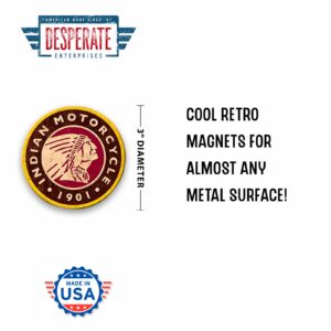 Desperate Enterprises Motorcycle Logo Round Refrigerator Magnet - Funny Magnets for Office, Home & School - Made in The USA