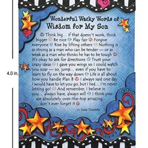 Blue Mountain Arts Son Magnet with Easel Back—Birthday, Holiday, Graduation, or "I Love You" Gift by Suzy Toronto, 4.9 x 3.6 Inches (Wonderful Wacky Words of Wisdom for My Son)