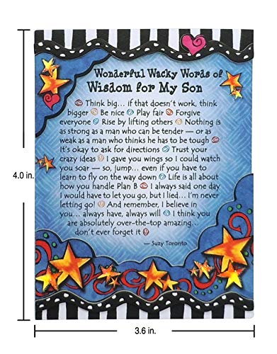 Blue Mountain Arts Son Magnet with Easel Back—Birthday, Holiday, Graduation, or "I Love You" Gift by Suzy Toronto, 4.9 x 3.6 Inches (Wonderful Wacky Words of Wisdom for My Son)