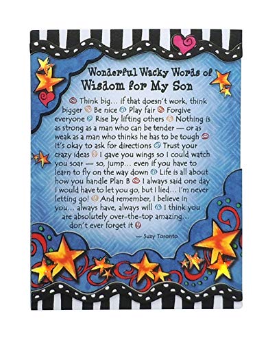 Blue Mountain Arts Son Magnet with Easel Back—Birthday, Holiday, Graduation, or "I Love You" Gift by Suzy Toronto, 4.9 x 3.6 Inches (Wonderful Wacky Words of Wisdom for My Son)