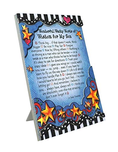 Blue Mountain Arts Son Magnet with Easel Back—Birthday, Holiday, Graduation, or "I Love You" Gift by Suzy Toronto, 4.9 x 3.6 Inches (Wonderful Wacky Words of Wisdom for My Son)