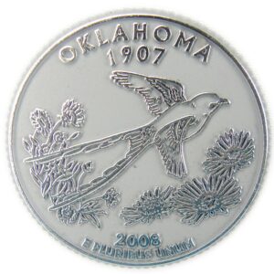 oklahoma state quarter magnet by classic magnets, 2.5" diameter, collectible souvenirs made in the usa