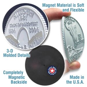 Oklahoma State Quarter Magnet by Classic Magnets, 2.5" Diameter, Collectible Souvenirs Made in The USA