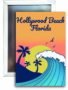 hollywood beach florida souvenir 2x3 fridge magnet wave design