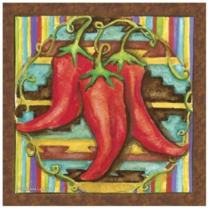 thirstystone occasions trivet, chilis, multicolor