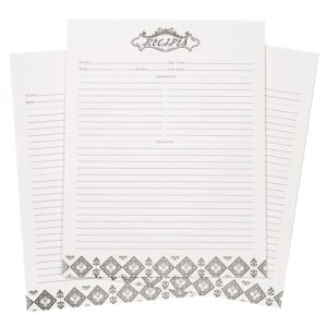 COFICE 50 Pack Recipe Paper for 8.5x11 Full Page 3 Ring Book Binder with Plastic Protectors (Tableware)