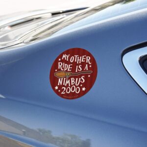 Harry Potter My Other Ride is a Nimbus 2000 Automotive Car Refrigerator Locker Vinyl Circle Magnet