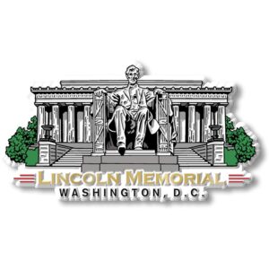 lincoln memorial magnet by classic magnets, washington d.c. series, collectible souvenirs made in the usa, 4.1" x 2.2"
