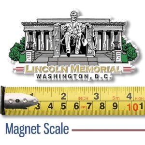 Lincoln Memorial Magnet by Classic Magnets, Washington D.C. Series, Collectible Souvenirs Made in The USA, 4.1" x 2.2"