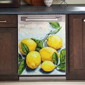 homa oil painting lemon decor dishwasher magnet cover sticker farmhouse magnetic refrigerator panels decal fridge magnets stickers 23inch wx26 h