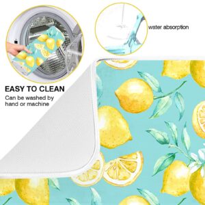 Microfiber Lemon Dish Drying Mat 24x18 inch Super Absorbent Dish Draining Mat for Kitchen Counter Kitchen Gadgets for Easy Clean Multi-use