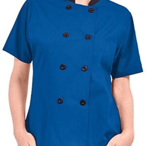 ChefUniforms.com Women's Lightweight Short Sleeve Chef Coat - Chef Coat Women, Blue Chef Coat, Women's Chef Jackets, Womens Chef Coat, Royal Chef Coat, Chef Uniform for Women