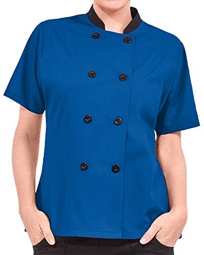 ChefUniforms.com Women's Lightweight Short Sleeve Chef Coat - Chef Coat Women, Blue Chef Coat, Women's Chef Jackets, Womens Chef Coat, Royal Chef Coat, Chef Uniform for Women