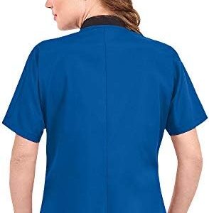 ChefUniforms.com Women's Lightweight Short Sleeve Chef Coat - Chef Coat Women, Blue Chef Coat, Women's Chef Jackets, Womens Chef Coat, Royal Chef Coat, Chef Uniform for Women