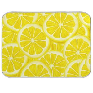 yellow lemon dish drying mat for kitchen countertops sinks drying mat absorbent heat resistant dishes drainer pad 16 x 18 inch