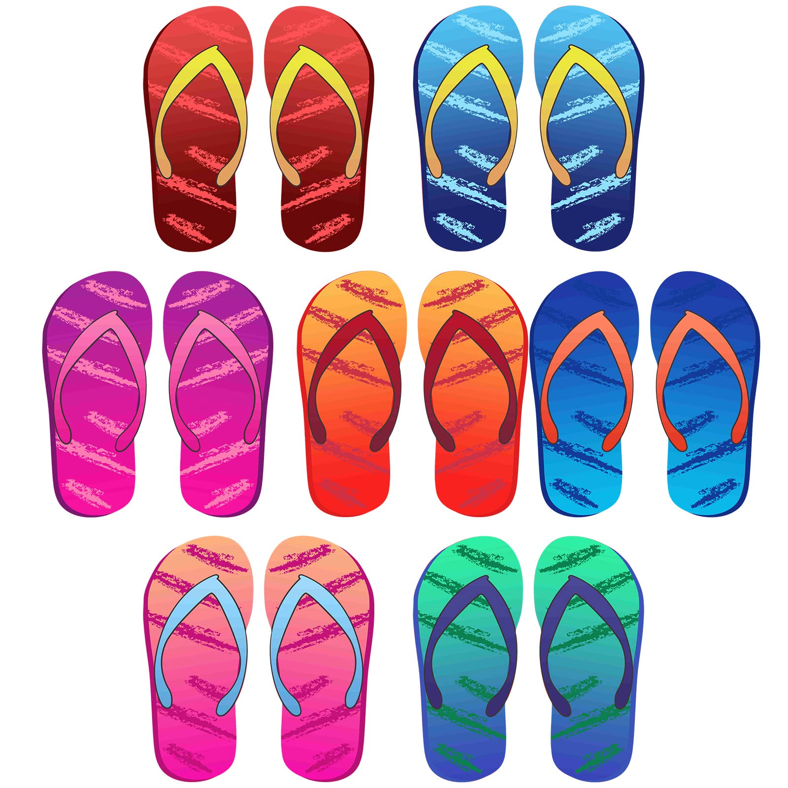 Fabbay 14 Pcs Flip Flop Cruise Door Magnets Cruise Door Magnets Hawaii Sea Car Magnet Stickers Beach Cruise Door Decorations Magnetic Refrigerator Magnets with 2 Paint Pens for Summer Cabin Carnival