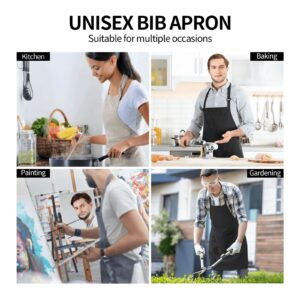 wodealmug Mens Grill Master Apron Adjustable Neck Kitchen Bib Cook Apron With Pocket For Cooking Baking Gardening
