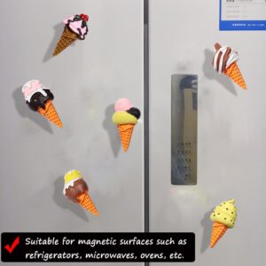 12 Pcs Ice Cream Refrigerator Magnet,Ice Cream Refrigerator Magnetic Sticker 3D Resin Ice Cream Refrigerator Magnets Decorative Fridge Magnets for Kitchen Home Decoration Office Whiteboard