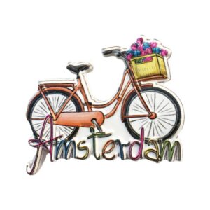 amsterdam holland 3d bicycle refrigerator magnet tourist travel souvenirs handmade resin craft magnetic stickers home kitchen decoration netherlands fridge magnet collection gift