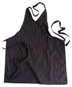 ed garments v-neck patch pocket bib apron, black, one size