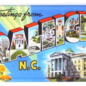 Greetings from Raleigh North Carolina Fridge Magnet (1.75 x 2.75 inches) Style C