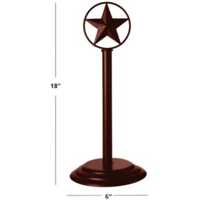 Brown Rustic Texas Star Paper Towel Holder, Napkin Holder, Salt and Pepper Shakers Holder, Country Farmhouse Iron Kitchen Counter Accessory Set Holders (Paper Towel Holder)