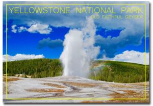 old faithful geyser yellowstone national park travel refrigerator magnet size 2.5" x 3.5"