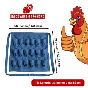 Backyard Barnyard 18 Pocket Soft Durable Denim Egg Gathering Apron FREE RUSTIC GIFT BAG INCLUDED! Collecting Chicken Duck Quail Poultry Eggs