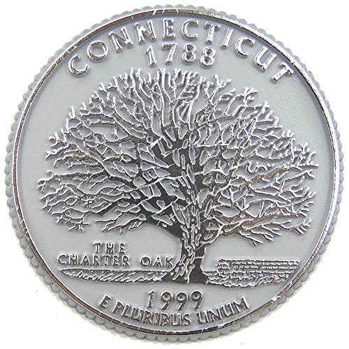 Connecticut State Quarter Magnet by Classic Magnets, 2.5" Diameter, Collectible Souvenirs Made in The USA