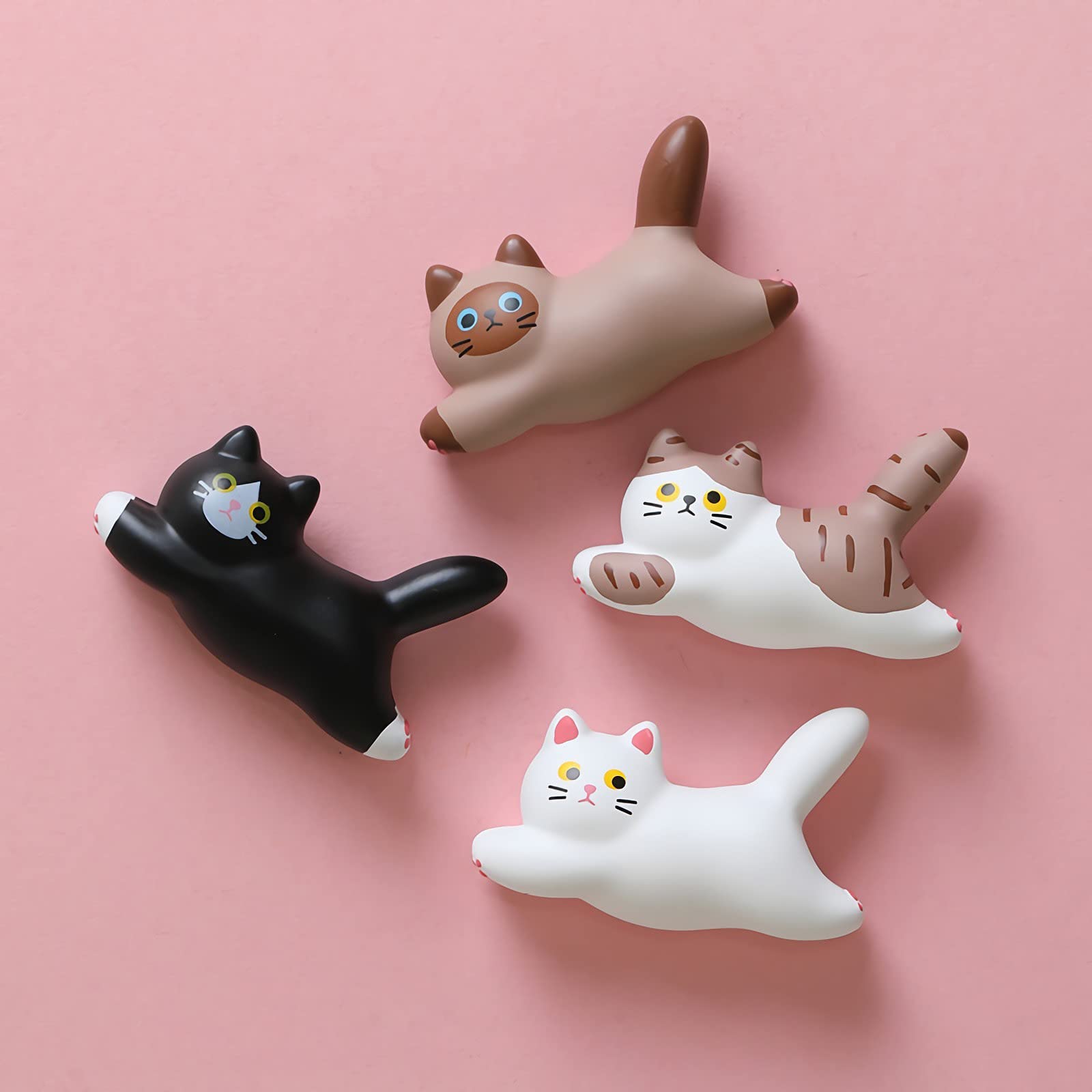 JADDSA Cat Magnet 3D Resin Refrigerator Magnets Stickers Cute Magnets Kitchen Decoration,Decorative Magnets with Double-Sided Stickers to Satisfy Any Panel.