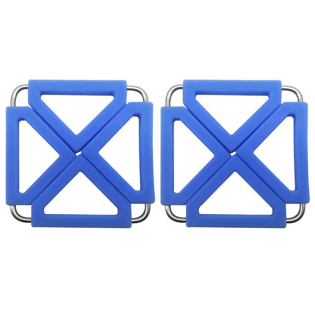 2 Pcs Folding Silicone Hot Pad Square Placemats Cork Coaster Mini Tripod Hot Pot Holder Trivet Mat Non-slip Coasters Square Bowl Mat Hot Pot Stand Heat Pad Cup Table Mat Foldable