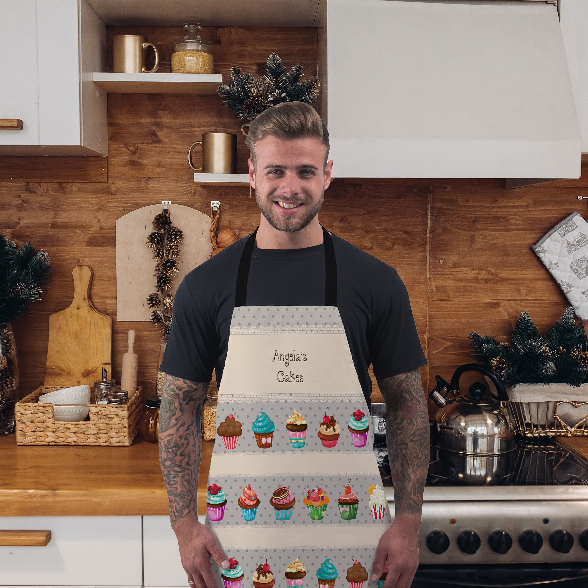 Bang Tidy Clothing Personalized Baking Aprons for Women Men - Cooking Chef Apron - Variety Cupcakes