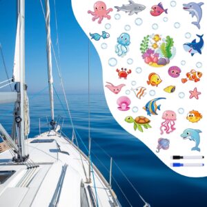 40pcs Cruise Door Decorations, Magnetic Cute Ocean Sea Animal Magnetic Cruise Ship Door Car Decorations for Fridge Refrigerator Carnival Cruise Party Supplies Favors