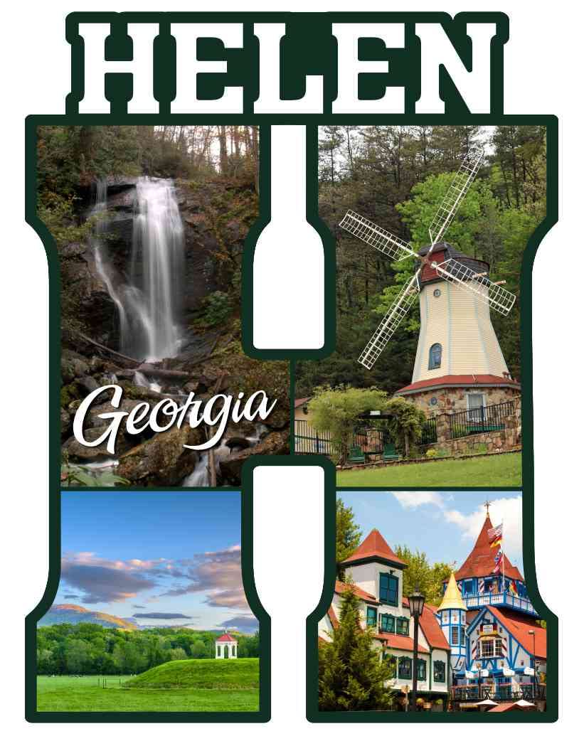 Helen Georgia Capital H Collage Fridge Magnet