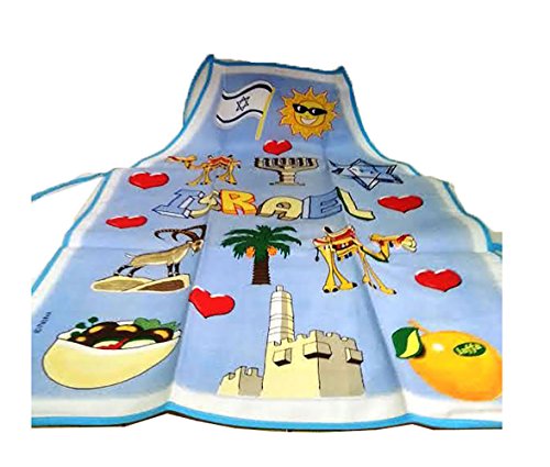 Judaica Place Apron Colorful with Israel Pictures